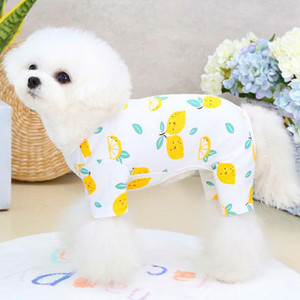 Cotton Dog Pizsama Kutyaruházat Aranyos mintás fehér póló Pulóver Jumpsuit Pizsama kis kutyáknak Kisállat ing Overall Yorkshire PJS