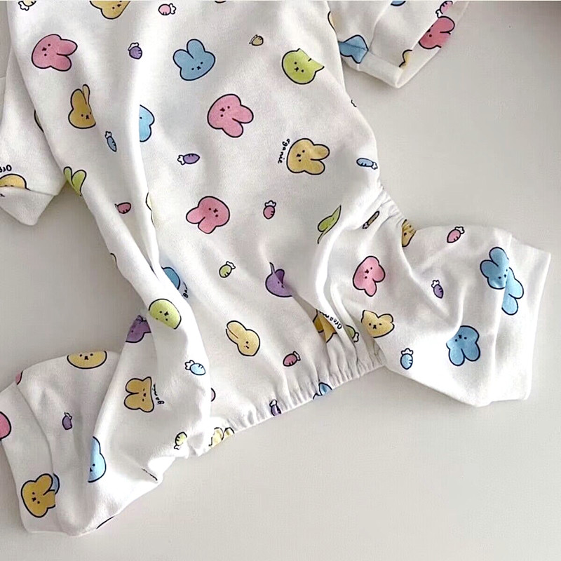 Kisállat négylábú ruhák Teddy otthoni ruhák, mint medve Rajzfilm ruhák kölyöknyúl nyomat Onesie nőstény kutyaruhák