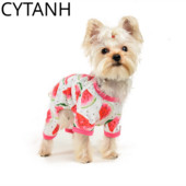 Proljetna odjeća za pse, mekane prozračne manšete, suzdržana lubenica, simpatičan print, mali, srednji, veliki kostim za kućne ljubimce, ruža za pse