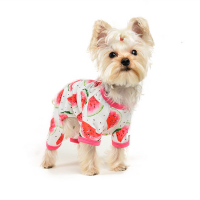 Proljetna odjeća za pse, mekane prozračne manšete, suzdržana lubenica, simpatičan print, mali, srednji, veliki kostim za kućne ljubimce, ruža za pse