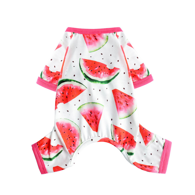 Proljetna odjeća za pse, mekane prozračne manšete, suzdržana lubenica, simpatičan print, mali, srednji, veliki kostim za kućne ljubimce, ruža za pse