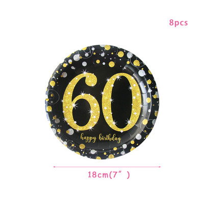 1 σετ 30 40 50 60 χάρτινο πανό Διακοσμήσεις για πάρτι γενεθλίων Γιρλάντα ενηλίκων Επέτειος γενεθλίων ενηλίκων Επέτειος 30 ετών Μαύρες σημαίες