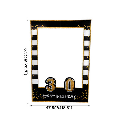 1 σετ 30 40 50 60 χάρτινο πανό Διακοσμήσεις για πάρτι γενεθλίων Γιρλάντα ενηλίκων Επέτειος γενεθλίων ενηλίκων Επέτειος 30 ετών Μαύρες σημαίες