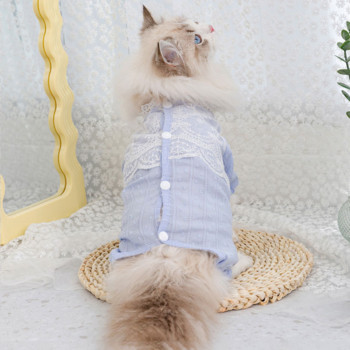 Комбинезон за малко куче Лято Пролет Кученце Модна пижама Котка Сладка мека риза Домашен любимец Сладки дизайнерски дрехи Чихуахуа Малтийско йорки