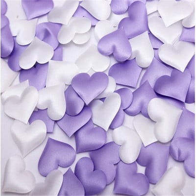 евтино! 50 бр. Heart fabic 2x1.5cm Wedding Party Confetti Table Decoration Party Party Decorative Supplies