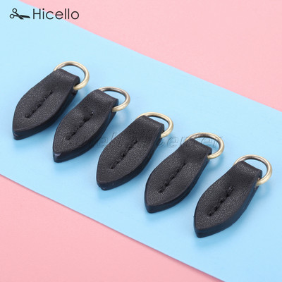 5vnt/stal. Užtrauktuko traukikliai Lapo formos traukimo galvutės keitimas Siuvamosios Craft Tvirtinimai Odos lydinio pakabukas 33*11mm Spalvingas Hicello