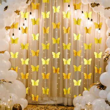 Χρωματιστό πανό πεταλούδας 3M 30 τμχ ντεγκραντέ για πάρτι γενεθλίων γάμου DIY Κρεμαστό χαρτί γιρλάντα για ντεκόρ ντους μωρού σαλονιού