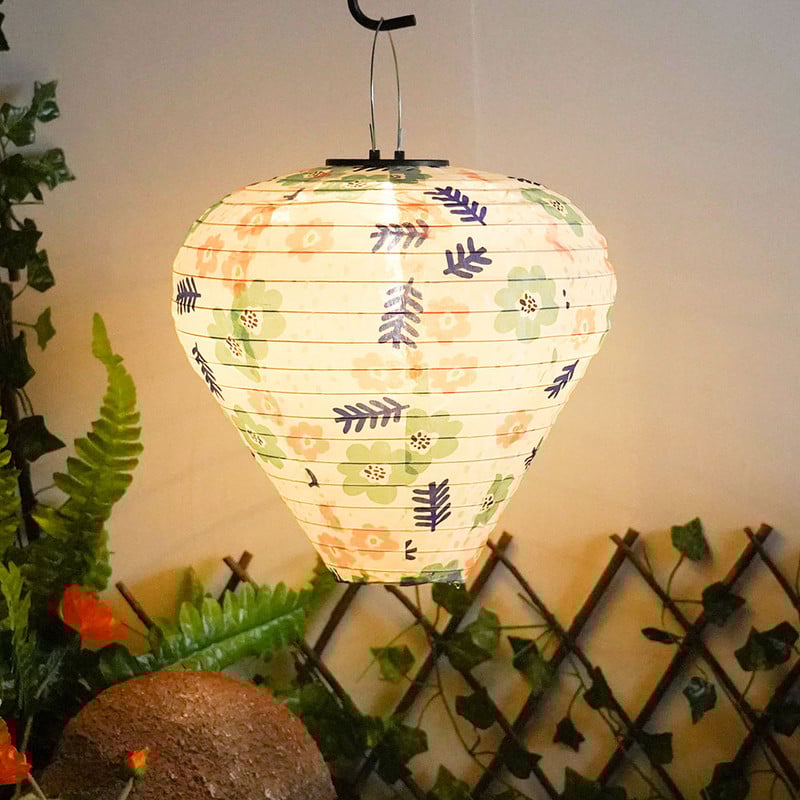 Nylon napelemes lámpás horgos kültéri lámpás vízálló, beépített akkumulátoros automatikus világítás otthoni kerti dekorációhoz