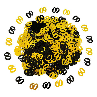 15 g juodo aukso skaitmeninis gimtadienio konfeti 20 30 40-ojo gimtadienio vakarėlio stalas su blizgučiais, pasidaryk pats, dekoratyviniai dirbiniai