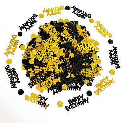 15 g juodo aukso skaitmeninis gimtadienio konfeti 20 30 40-ojo gimtadienio vakarėlio stalas su blizgučiais, pasidaryk pats, dekoratyviniai dirbiniai