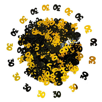 15 g juodo aukso skaitmeninis gimtadienio konfeti 20 30 40-ojo gimtadienio vakarėlio stalas su blizgučiais, pasidaryk pats, dekoratyviniai dirbiniai