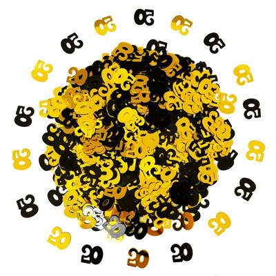 15 g juodo aukso skaitmeninis gimtadienio konfeti 20 30 40-ojo gimtadienio vakarėlio stalas su blizgučiais, pasidaryk pats, dekoratyviniai dirbiniai