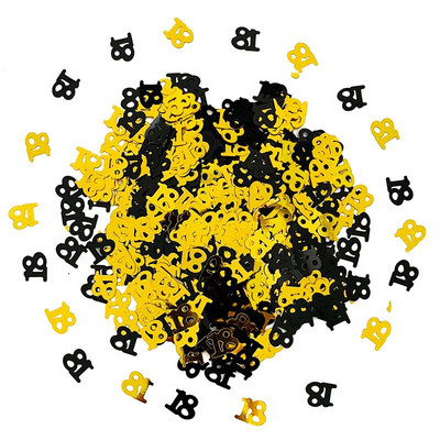 15 g juodo aukso skaitmeninis gimtadienio konfeti 20 30 40-ojo gimtadienio vakarėlio stalas su blizgučiais, pasidaryk pats, dekoratyviniai dirbiniai