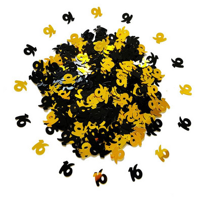 15 g juodo aukso skaitmeninis gimtadienio konfeti 20 30 40-ojo gimtadienio vakarėlio stalas su blizgučiais, pasidaryk pats, dekoratyviniai dirbiniai