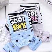 Dryžuoti šunų drabužiai Keturkojų naminių gyvūnėlių drabužiai 2022 m. pavasaris ir vasara ruduo Naujausi dryžuoti kombinezonai šunims, naminių gyvūnėlių kombinezonai