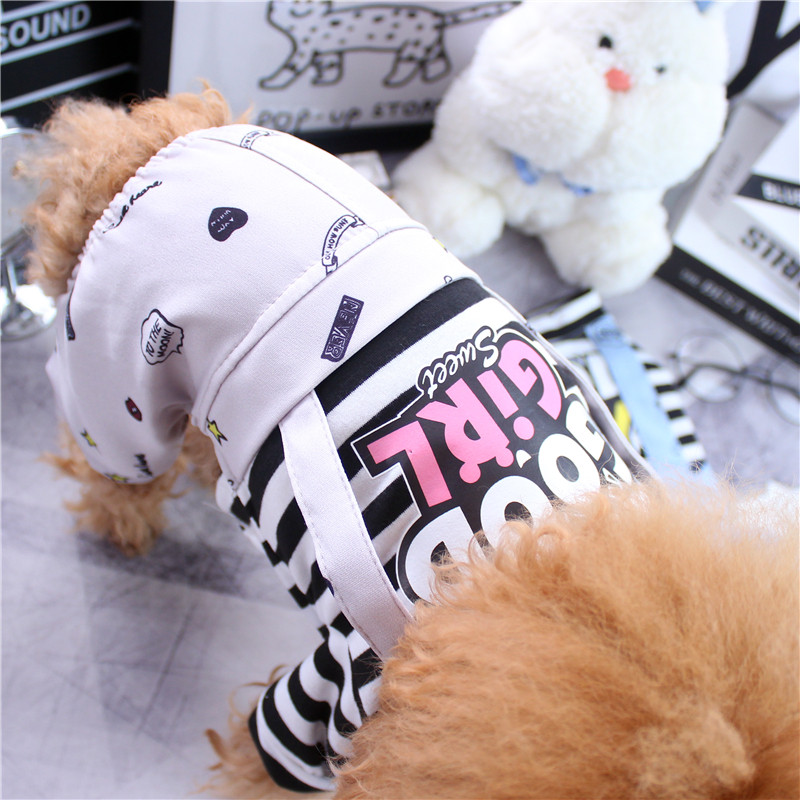 Dryžuoti šunų drabužiai Keturkojų naminių gyvūnėlių drabužiai 2022 m. pavasaris ir vasara ruduo Naujausi dryžuoti kombinezonai šunims, naminių gyvūnėlių kombinezonai