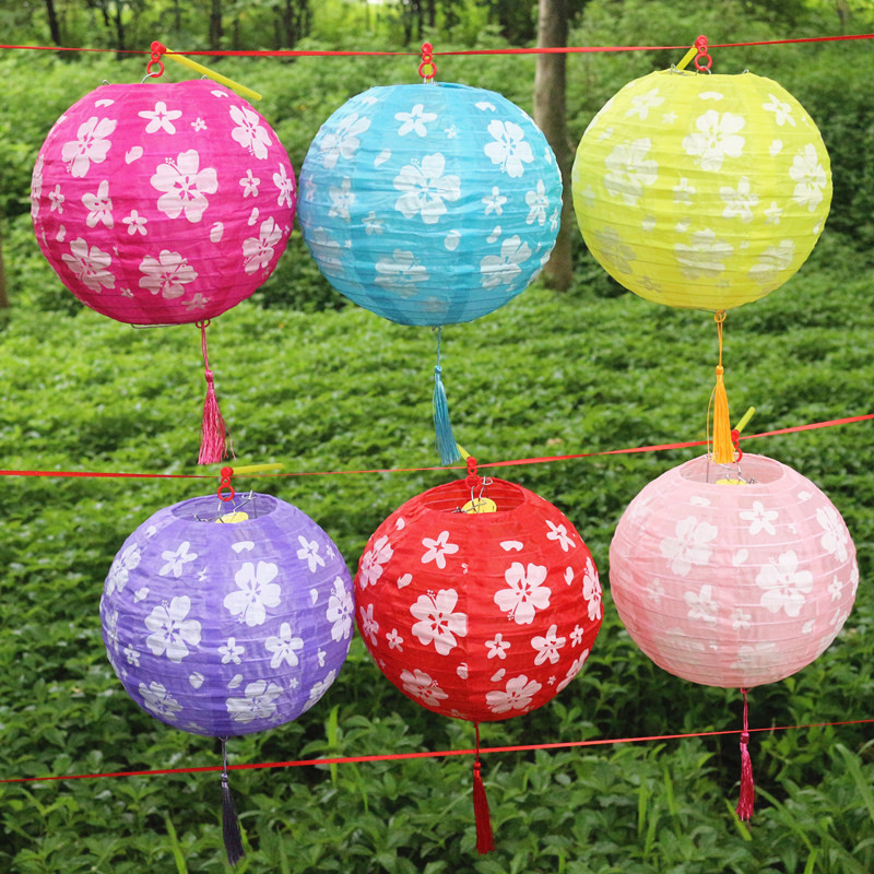 Svētku noformējums Laternas Ķiršu ziedu apaļas laternas bērniem Pārnēsājamas laternas Mājas ballīšu rotājumi