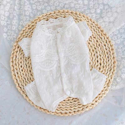 Romantikus Lace Than Bear Pizsama Nyári Kiskutya Otthoni Ruhák Négylábú táska Has Ruhák Légkondicionáló Ruhák XS-XL