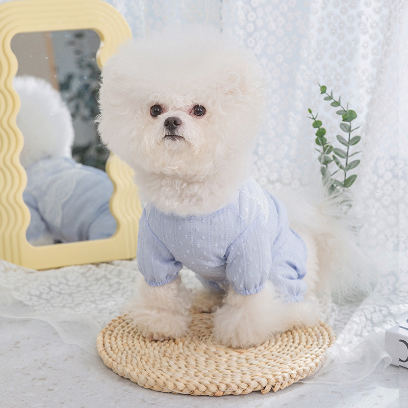 Romantikus Lace Than Bear Pizsama Nyári Kiskutya Otthoni Ruhák Négylábú táska Has Ruhák Légkondicionáló Ruhák XS-XL