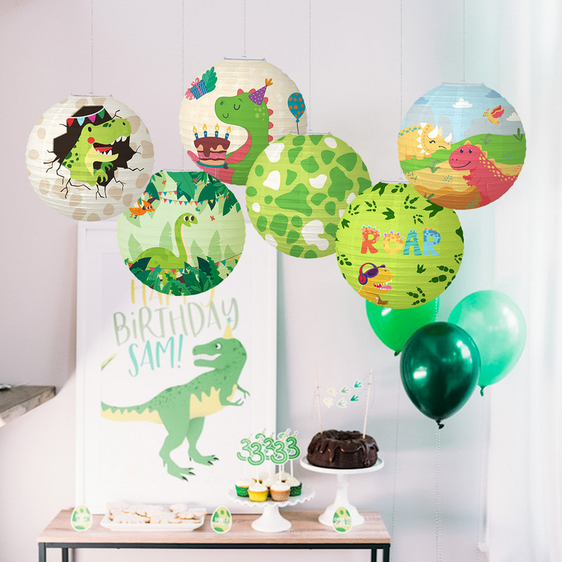 Papirnate lampione s crtanim dinosaurima od 30 cm Jungle Safari Roar lampioni Kids Happy Birthday Party Decoration Kreativni lampioni s dinosaurima