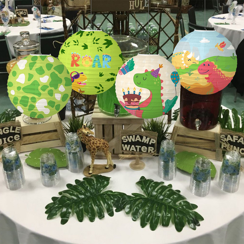 Papirnate lampione s crtanim dinosaurima od 30 cm Jungle Safari Roar lampioni Kids Happy Birthday Party Decoration Kreativni lampioni s dinosaurima