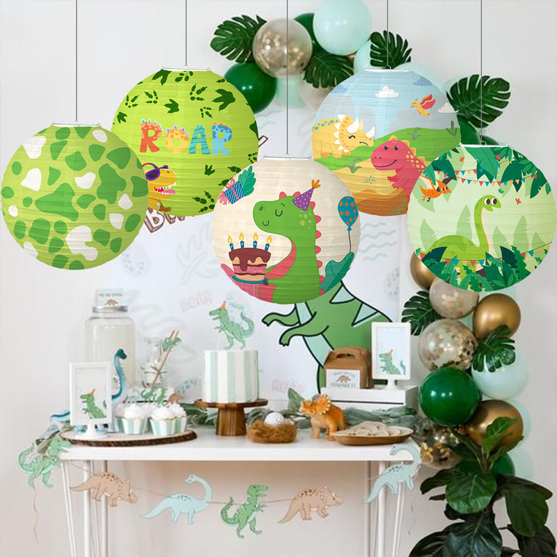 Papirnate lampione s crtanim dinosaurima od 30 cm Jungle Safari Roar lampioni Kids Happy Birthday Party Decoration Kreativni lampioni s dinosaurima