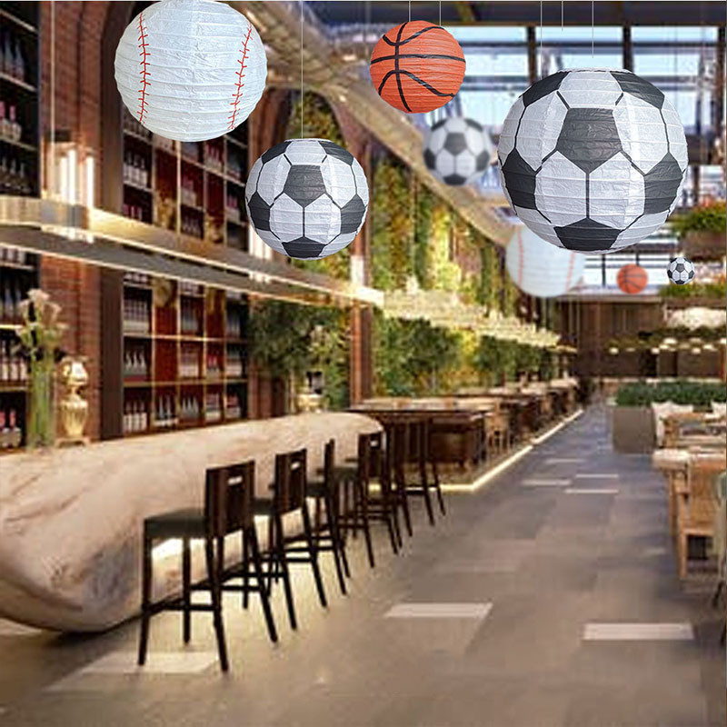 Petrecere tematică fotbal Diy Lantern din hârtie Pliabil manual Lantern din hârtie Abajur pentru copii Accesorii pentru petrecerea de aniversare Jucării pentru băieți