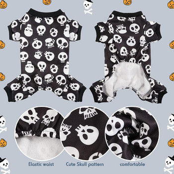 Πιτζάμες Skull Dog Στολές για κατοικίδια Ρούχα για γάτες πουκάμισο ένδυσης χειμερινής γιορτής Φόρμα Pjs για Doggie Chihuahua Yorkie Onesies