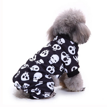 Πιτζάμες Skull Dog Στολές για κατοικίδια Ρούχα για γάτες πουκάμισο ένδυσης χειμερινής γιορτής Φόρμα Pjs για Doggie Chihuahua Yorkie Onesies