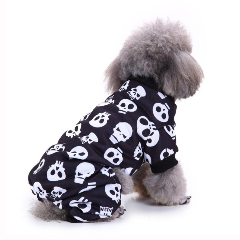 Koponya Kutya Pizsama Jelmezek Kisállatruhák Macskaruházat Ingek Téli Ünnep Jumpsuit Pjs Outfitek Chihuahua Yorkie kutyusoknak