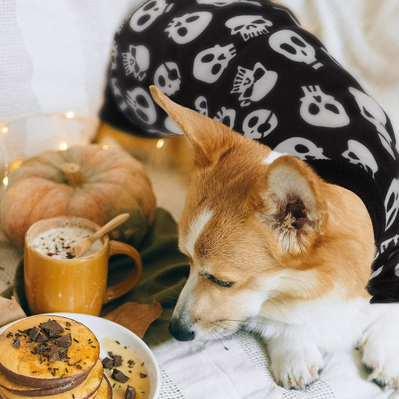 Koponya Kutya Pizsama Jelmezek Kisállatruhák Macskaruházat Ingek Téli Ünnep Jumpsuit Pjs Outfitek Chihuahua Yorkie kutyusoknak
