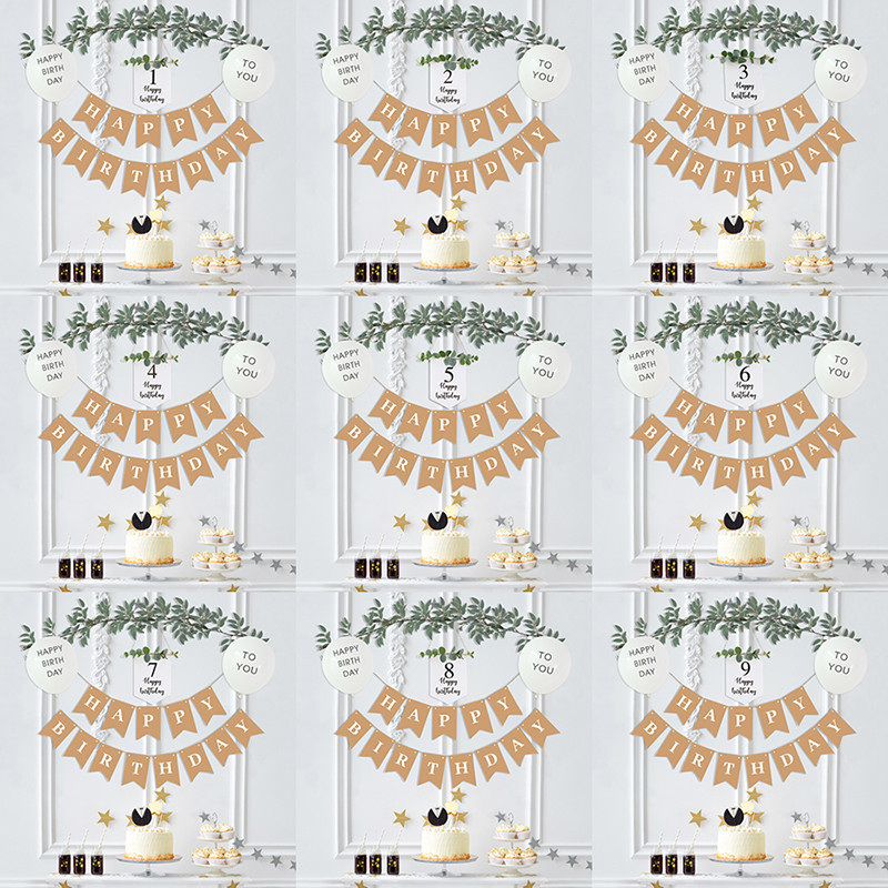 Boldog születésnapot zászló 1-9. születésnapi dekoráció fiú lány első születésnapi parti dekoráció 1 éves baba zuhany kellékek