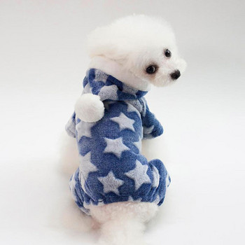 Мека пижама за кучета Pjs Пуловер за малки кучета Топли зимни дрехи за кучета Кученце Гащеризон Фланелен комбинезон за чихуахуа Облекло за домашни любимци Котка