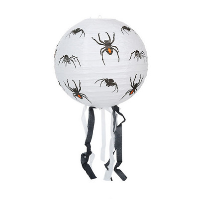 Halovīni papīra laterna ķirbju laternas zirnekļa nūja skelets piekārts lampas bumba šausmu rekvizīti āra mājas Helovīna ballītes dekors