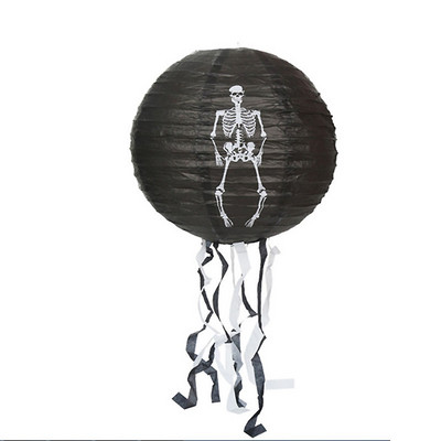 Halovīni papīra laterna ķirbju laternas zirnekļa nūja skelets piekārts lampas bumba šausmu rekvizīti āra mājas Helovīna ballītes dekors