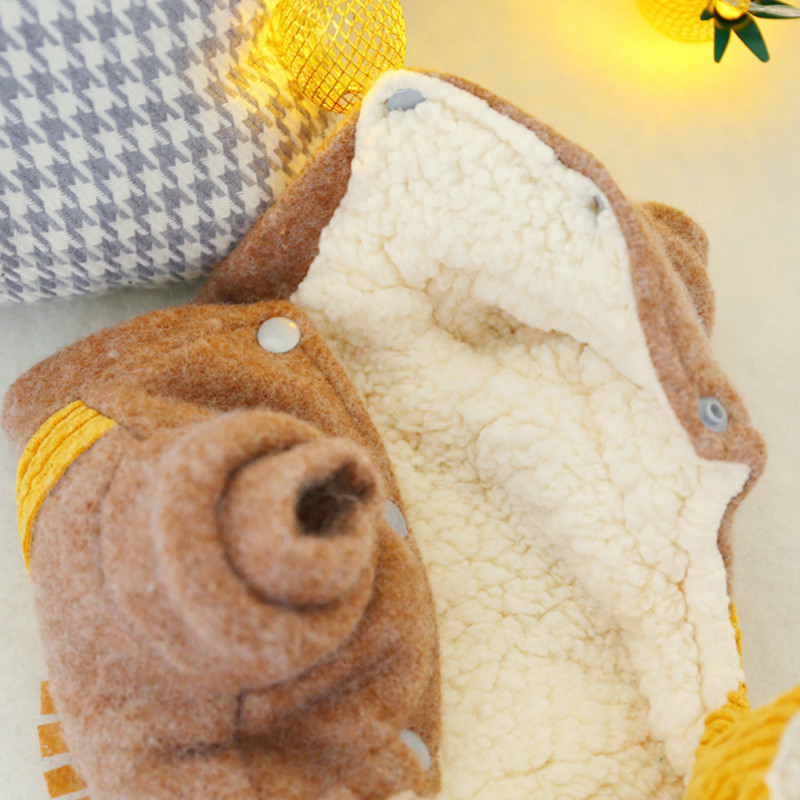 Mājdzīvnieku apģērbs Mazs suns Silts Kombinezons Ziemas Rudens Vilnas Džemperis Kaķu mode Biezs Mētelis Kucēns Jauka Jaka Jorkšīras Čivavas Mopsis