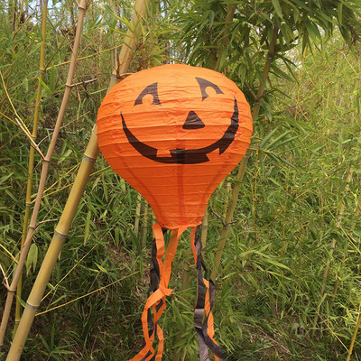 Helovīna karstā gaisa balona papīra laternas rotājums ragana ķirbja domkrats vai laternas zirnekļa skelets iekštelpu āra spoku dekors