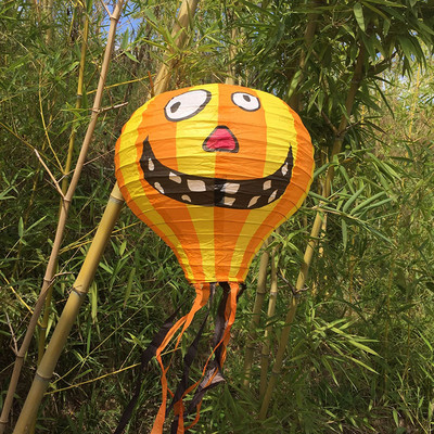 Helovīna karstā gaisa balona papīra laternas rotājums ragana ķirbja domkrats vai laternas zirnekļa skelets iekštelpu āra spoku dekors