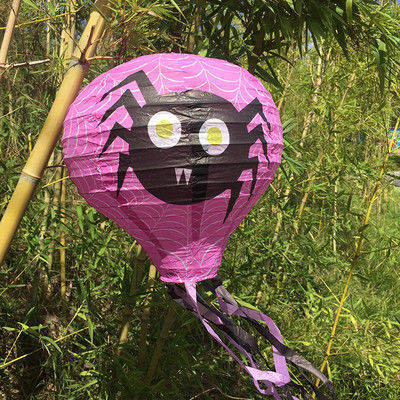 Helovīna karstā gaisa balona papīra laternas rotājums ragana ķirbja domkrats vai laternas zirnekļa skelets iekštelpu āra spoku dekors