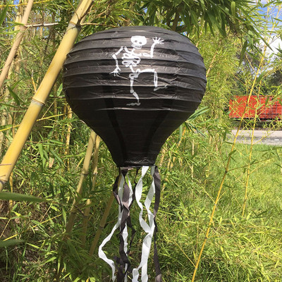 Helovīna karstā gaisa balona papīra laternas rotājums ragana ķirbja domkrats vai laternas zirnekļa skelets iekštelpu āra spoku dekors