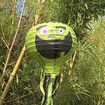 Helovīna karstā gaisa balona papīra laternas rotājums ragana ķirbja domkrats vai laternas zirnekļa skelets iekštelpu āra spoku dekors