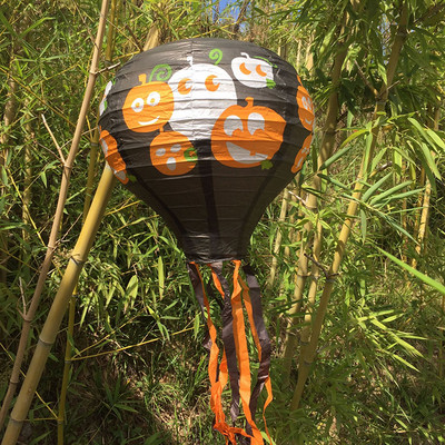 Helovīna karstā gaisa balona papīra laternas rotājums ragana ķirbja domkrats vai laternas zirnekļa skelets iekštelpu āra spoku dekors