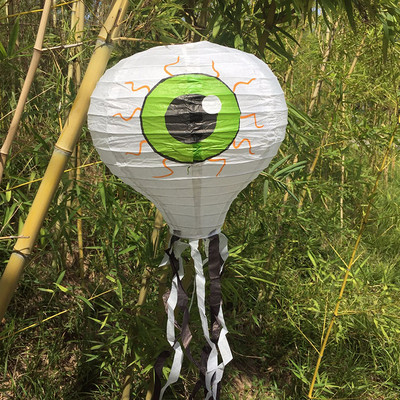 Helovīna karstā gaisa balona papīra laternas rotājums ragana ķirbja domkrats vai laternas zirnekļa skelets iekštelpu āra spoku dekors