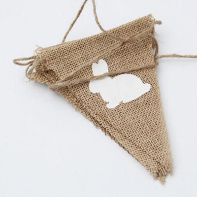 2M 7 vėliavėlės Vintažinis audeklas Lininis ryšulas Vėliavos Vėliavos Linksmų Velykų papuošimams Kiškučio vakarėlio girliandos papuošimas saldainių batonėlis