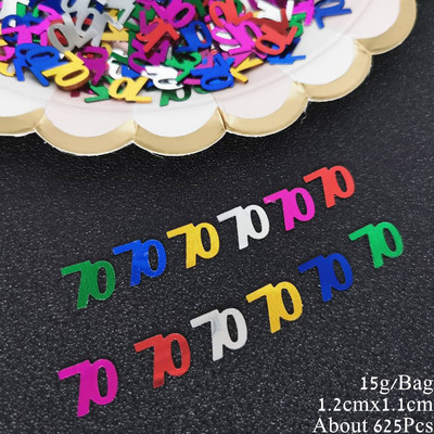 15 grami, numurs 80, galda konfeti 80. gadadienas svinību pasākums Vecvecāku dzimšanas diena Scartter sequins DIY ballīšu piederumi