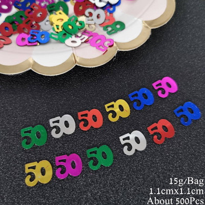 15 grami, numurs 80, galda konfeti 80. gadadienas svinību pasākums Vecvecāku dzimšanas diena Scartter sequins DIY ballīšu piederumi