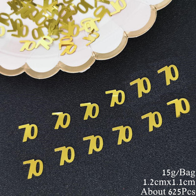 15 grami, numurs 80, galda konfeti 80. gadadienas svinību pasākums Vecvecāku dzimšanas diena Scartter sequins DIY ballīšu piederumi