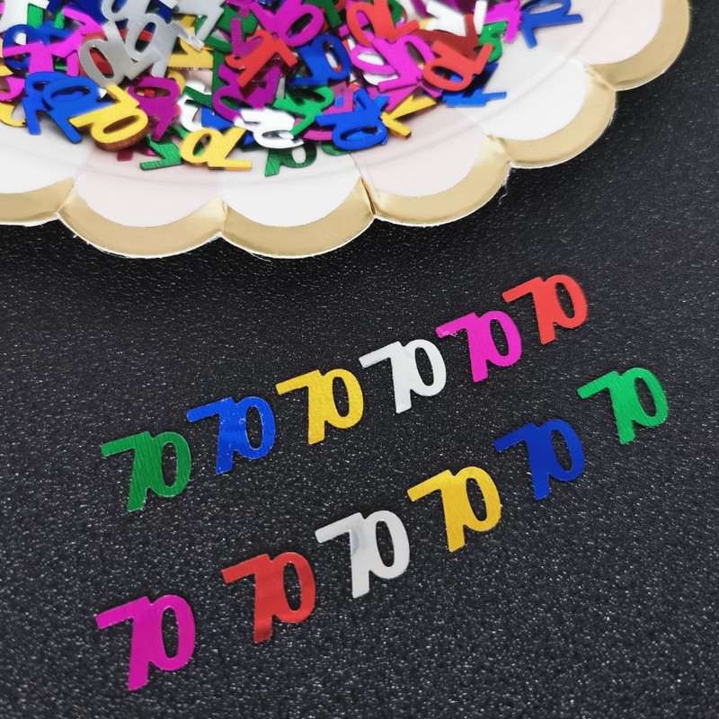 15 grami, numurs 80, galda konfeti 80. gadadienas svinību pasākums Vecvecāku dzimšanas diena Scartter sequins DIY ballīšu piederumi