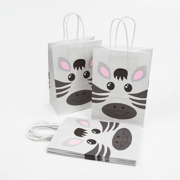 Τσάντες δώρου Safari Animal 6 τμχ για πάρτι γενεθλίων Zoo Jungle Baby Shower Wild One Birthday Bag for Souvenirs Party Favors