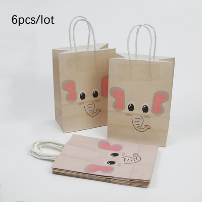 6Pcs Safari Animal Poklon vrećice za Zoo Jungle Birthday Party Baby Shower Wild One Rođendanska torba za suvenire Potrepštine za zabavu